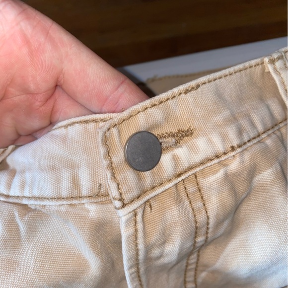 MNML NWOTs Flare Denim Pants - Khaki with Paint Splatter | B243 | Size 34 - Picture 13 of 13